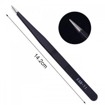 Stainless Steel Anti-static Tweezers (ESD-11)